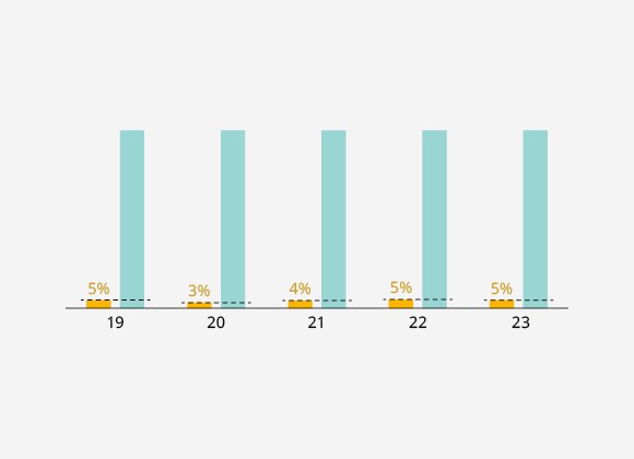 利息开支<br>股息收入的5%