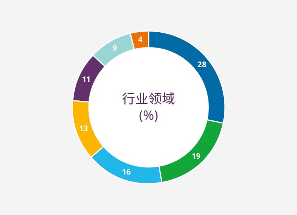 按行业领域划分全球直接投资 (%)